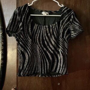 Joules Black and Silver Zebra Print Blouse